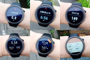 Strava（上段）とMoto Body（下段）のAndroid Wearアプリ