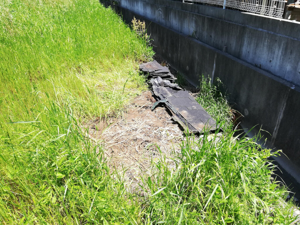 まずは倉庫の屋根から片付けなくては